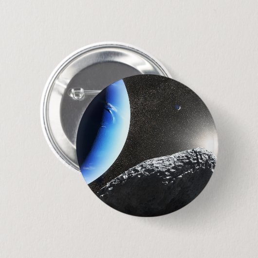 Een Neptunus kleine maan hippokamp. Ronde Button 5,7 Cm (Voorkant /achterkant)