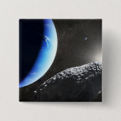 Een Neptunus kleine maan hippokamp. Vierkante Button 5,1 Cm (Voorkant)