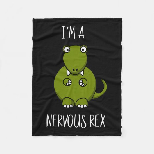 Een Nervous Rex Comedy Angst Dino T-rex Fleece Deken (Voorkant)