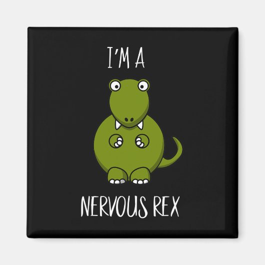 Een Nervous Rex Comedy Angst Dino T-rex Magneet (Voorkant)