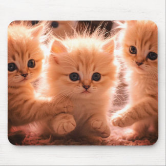 Een nest jonge katjes op laptop desktop tablet muismat