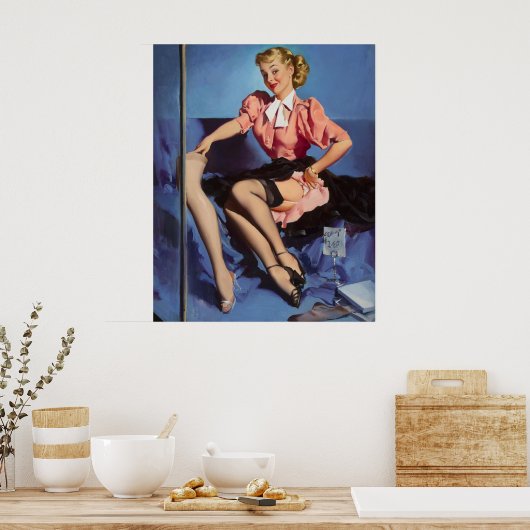 Een nette display vrouwen pinup poster (Keuken)