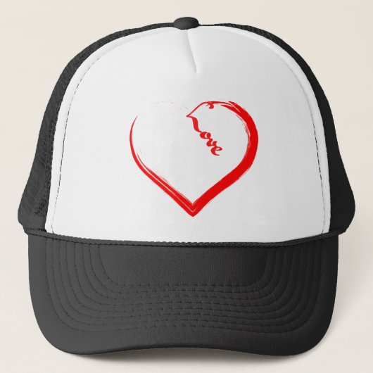 Een nette hartverwarmingstoestel trucker pet (Voorkant)