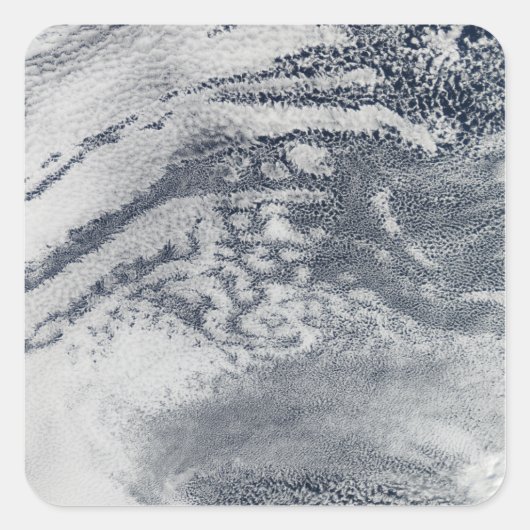 Een netwerk van wolken over de Stille Oceaan Vierkante Sticker (Voorkant)