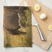 Een neushoorn met haar baby theedoek (Quarter Fold)