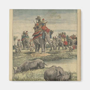 Een neushoornjacht ter ere van koning George V Magneet