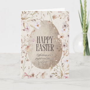 Een neutrale kleur Ester kaart met Pasen