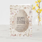 Een neutrale kleur Ester kaart met Pasen (Gele Bloem)
