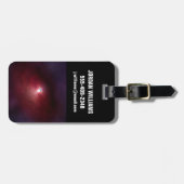 Een neutronenster met een schijf van warm stof. bagagelabel (Voorkant horizontaal)