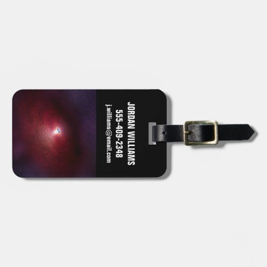 Een neutronenster met een schijf van warm stof. bagagelabel (Voorkant horizontaal)