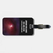 Een neutronenster met een schijf van warm stof. bagagelabel (Achterkant horizontaal)