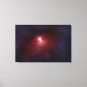 Een neutronenster met een schijf van warm stof. canvas afdruk (Voorkant)