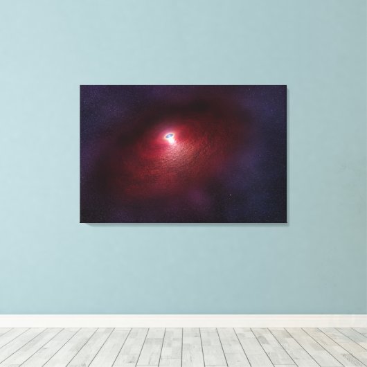 Een neutronenster met een schijf van warm stof. canvas afdruk (Insitu (Houten vloer))