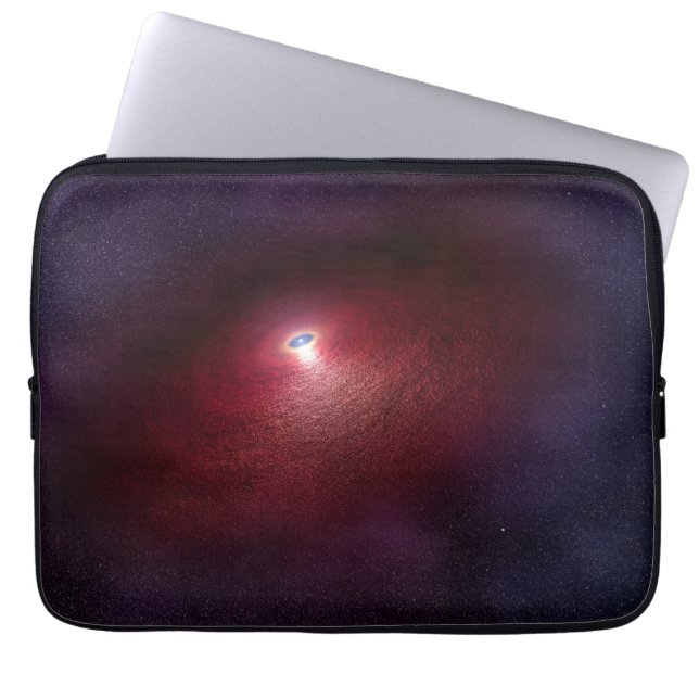 Een neutronenster met een schijf van warm stof. laptop sleeve (Voorkant)