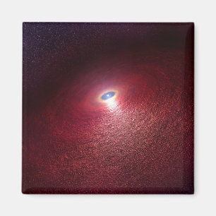 Een neutronenster met een schijf van warm stof. magneet