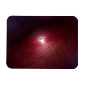 Een neutronenster met een schijf van warm stof. magneet (Horizontaal)