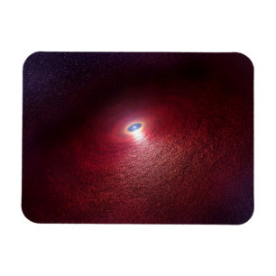 Een neutronenster met een schijf van warm stof. magneet