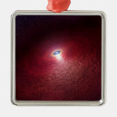 Een neutronenster met een schijf van warm stof. metalen ornament (Voorkant)