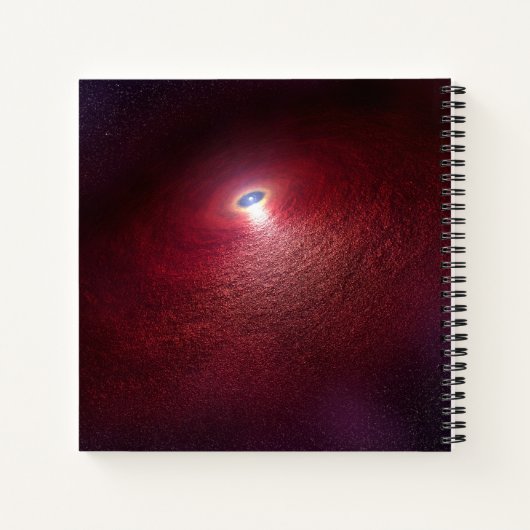 Een neutronenster met een schijf van warm stof. notitieboek (Achterkant)
