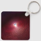 Een neutronenster met een schijf van warm stof. sleutelhanger (Achterkant)