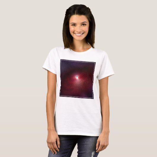 Een neutronenster met een schijf van warm stof. t-shirt (Voorkant volledig)