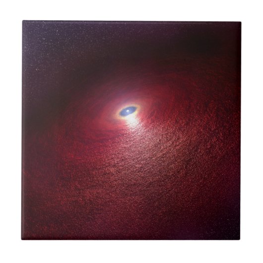 Een neutronenster met een schijf van warm stof. tegeltje (Voorkant)