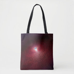Een neutronenster met een schijf van warm stof. tote bag