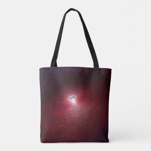 Een neutronenster met een schijf van warm stof. tote bag (Achterkant)