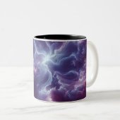 Een nevelig en etherisch patroon van digitale kuns tweekleurige koffiemok (Voorkant rechts)
