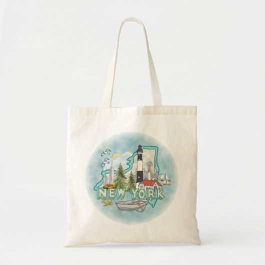 Een New York Vuurtoren Tote Bag (Voorkant)