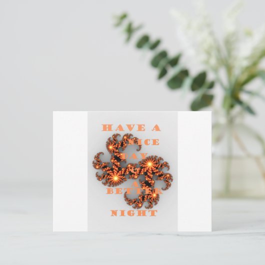 Een Nicer Day en een betere nacht Briefkaart (Staand voorkant)