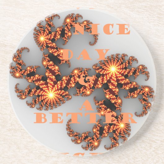 Een Nicer Day en een betere nacht Zandsteen Onderzetter (Voorkant)