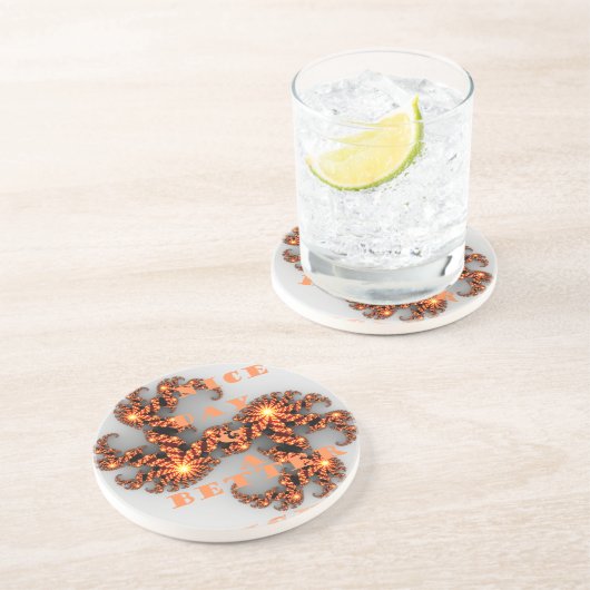 Een Nicer Day en een betere nacht Zandsteen Onderzetter (Zijkant)