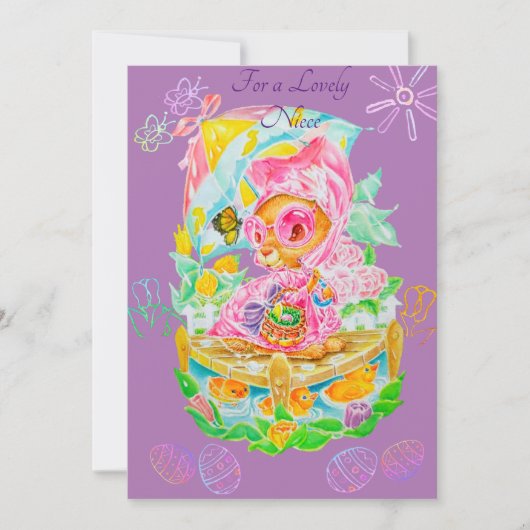 Een niece-persoonlijke paaskaart. bedankkaart (Voorkant)