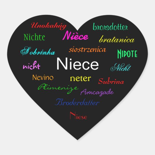 "Een Niece's Birthday I" Hart Sticker (Voorkant)