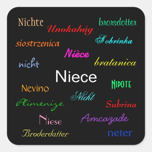 "Een Niece's Birthday I"  Vierkante Sticker (Voorkant)