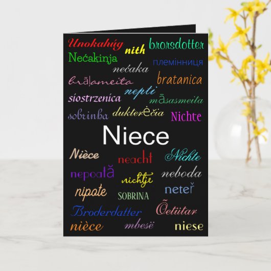 "Een Niece's Birthday" Kaart (Gele Bloem)