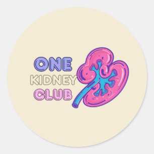 EÉN NIERCLUB, NIERTRANSPLANTATIE RONDE STICKER