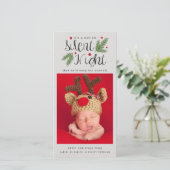 Een niet zo stille nacht | Met rugontwerp Feestdagenkaart (Staand voorkant)