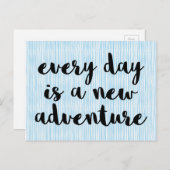 Een nieuw avontuurcitaat briefkaart (Voorkant / Achterkant)