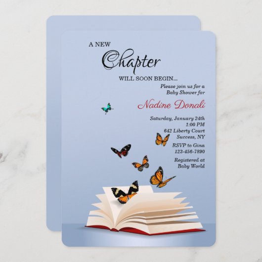 Een nieuw Baby shower hoofdstuk Kaart (Voorkant / Achterkant)