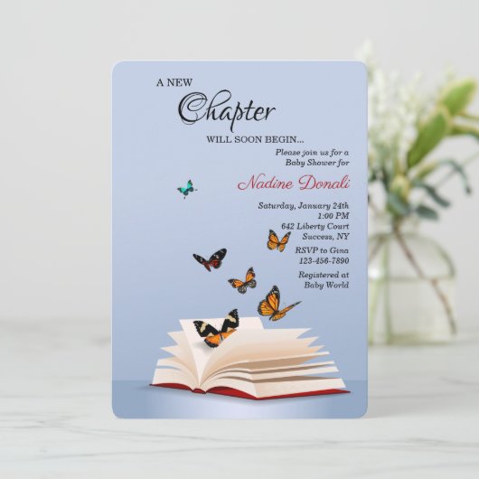 Een nieuw Baby shower hoofdstuk Kaart (Staand voorkant)