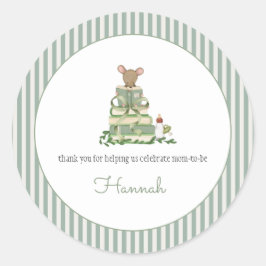 Een nieuw Baby shower hoofdstuk Ronde Sticker