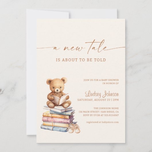 Een nieuw Baby shower Teddy Boho Kaart (Voorkant)