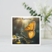 Een nieuw begin Gele Vlinder Baby Shower Kaart (Staand voorkant)