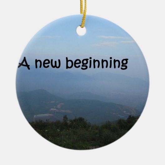 Een nieuw begin keramisch ornament (Voorkant)