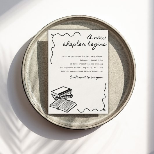 Een nieuw Chapter baby shower Kaart