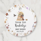 Een nieuw Chapter Baby shower-verhalenboek Wildflo Bedankjes Labels (Voorkant)