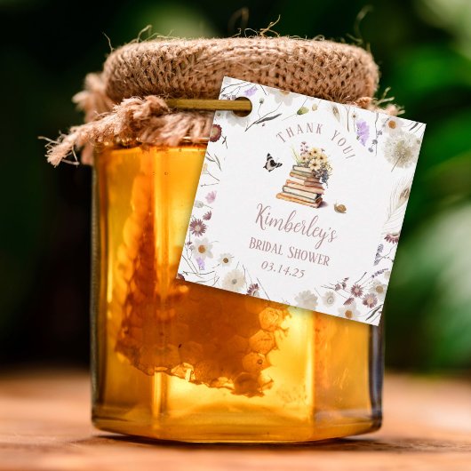 Een nieuw Chapter Baby shower-verhalenboek Wildflo Bedankjes Labels