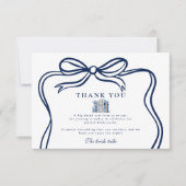 Een nieuw Chapter Blue Bow Vrijgezellenfeest Bedankkaart (Voorkant)